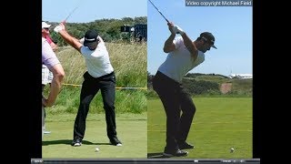 Jon Rahm golf swing  Long Iron faceon amp downtheline July 2017 [upl. by Itsym496]