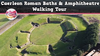 CAERLEON ROMAN BATHS amp AMPHITHEATRE WALES  Walking Tour  Pinned on Places [upl. by Aynekat9]