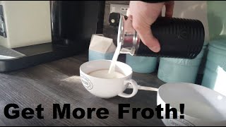 How to Get More Froth from Your Nespresso Coffee Aeroccino  Nespresso tips and help [upl. by Ennovehc]