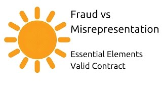 Fraud vs Misrepresentation  Other Essential Elements of a Valid Contract  CA CPT  CS amp CMA [upl. by Eeliak]